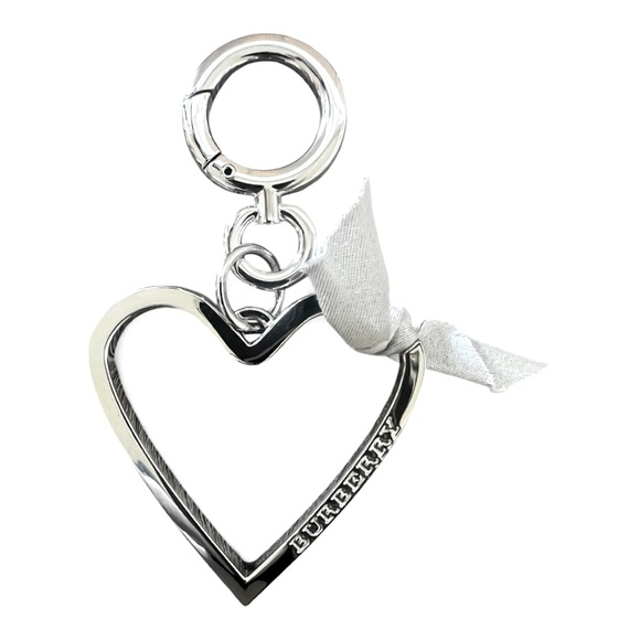 Burberry Silver Heart Bag Charm New In Box - Picture 1 of 8